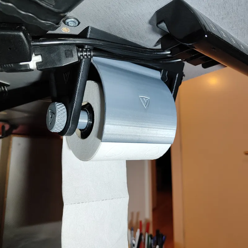 Toilet paper under desk holder