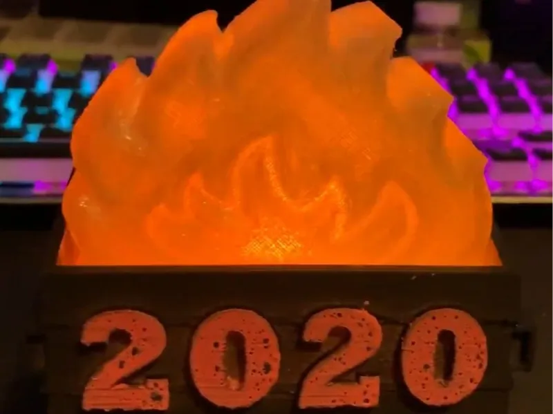 2020 Dumpster Fire Flickering LED
