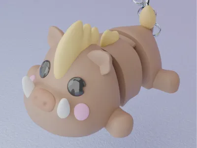 Flexi Wild Boar Keychain (Single Color)