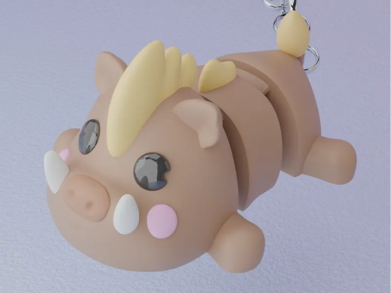 Flexi Wild Boar Keychain (Single Color)
