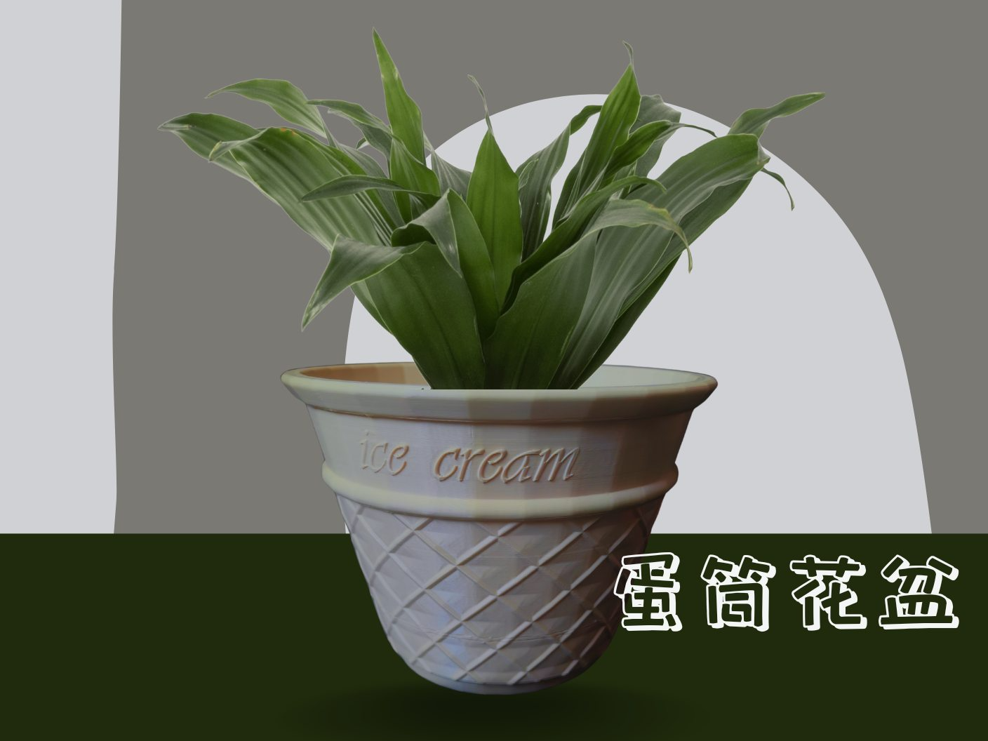 蛋筒蛋卷冰淇淋花盆