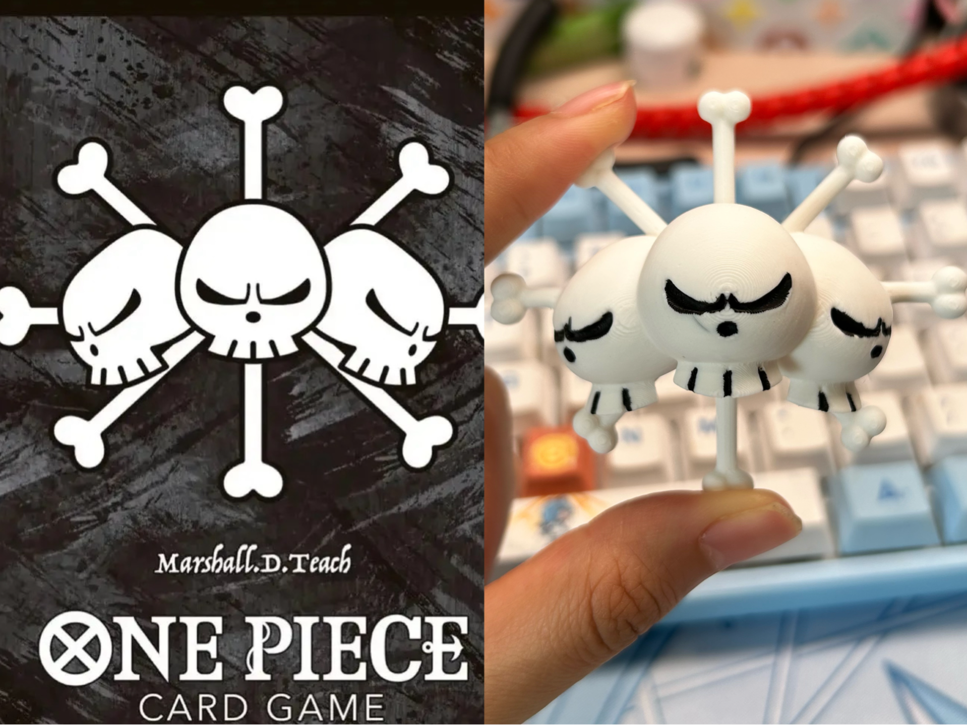 ONE PIECE Blackbeard Pirates Flag 3D Badge/Fridge Magnet - Free 3D