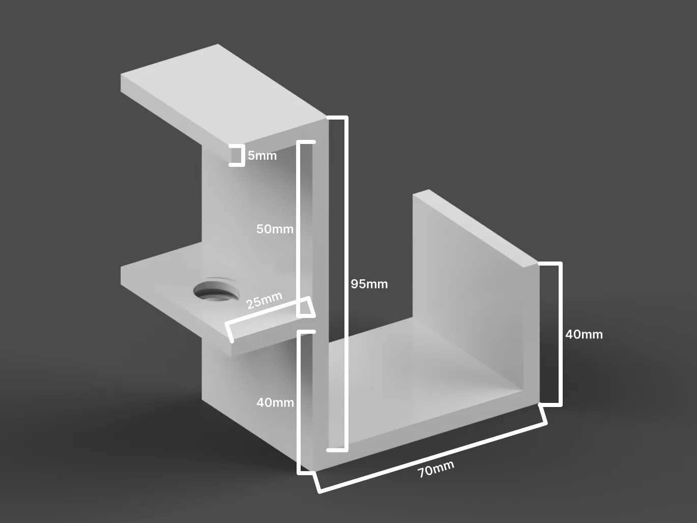 Measurements of the holder