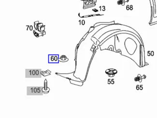 A0029880181 Mercedes Benz Druckknopf Clip Viano