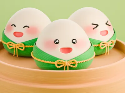 Dragon Boat Festival Zongzi, Cute Mini Zongzi Model, Q-Version Zongzi Ornament