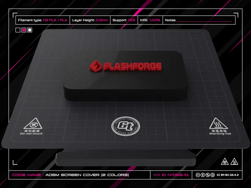 FlashForge AD5M Screen Cover (Logo + USB Support)
