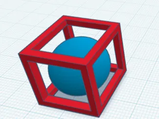 ball stuck in a cube