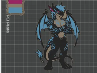 furry dragon keychain