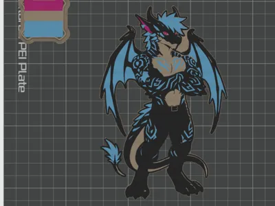 furry dragon keychain