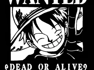 Wanted Poster Luffy stencil
