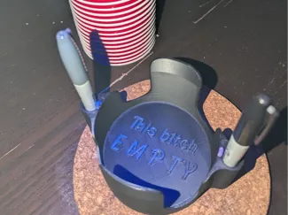 Cup and Marker Holder (tie hole remix)