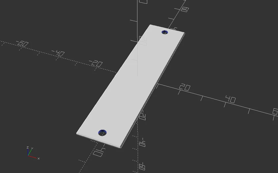 Screenshot of single plate viewed in OpenSCAD