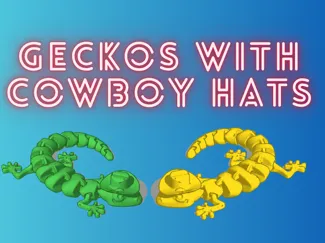 Geckos With Cowboy Hats