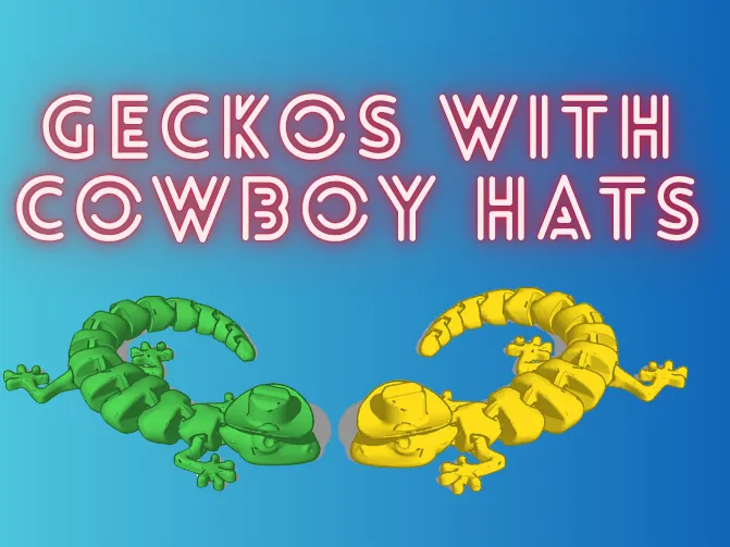 Geckos With Cowboy Hats