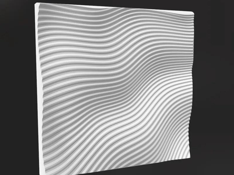 Wall Art Sculpture 3D Line Waves 1