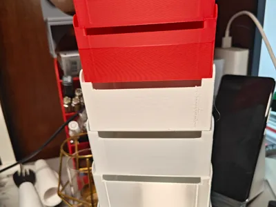 Under 40g of material, 10*10 stackable storage box, smaller visible window version