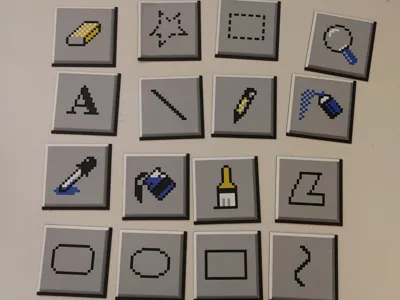 Old School MS Microsoft Paint Tools Coasters