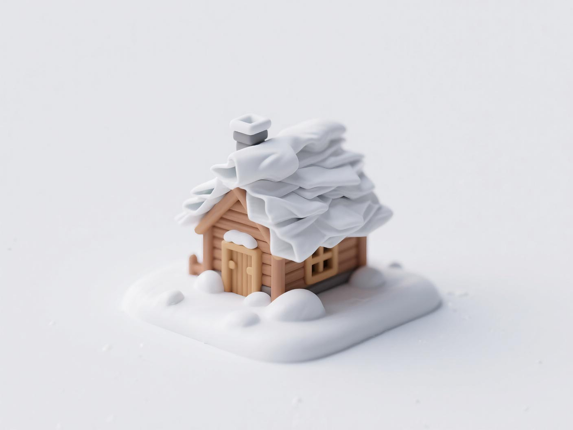Kış Snow House Entegre Baskı A1mini Uygulanabilir
