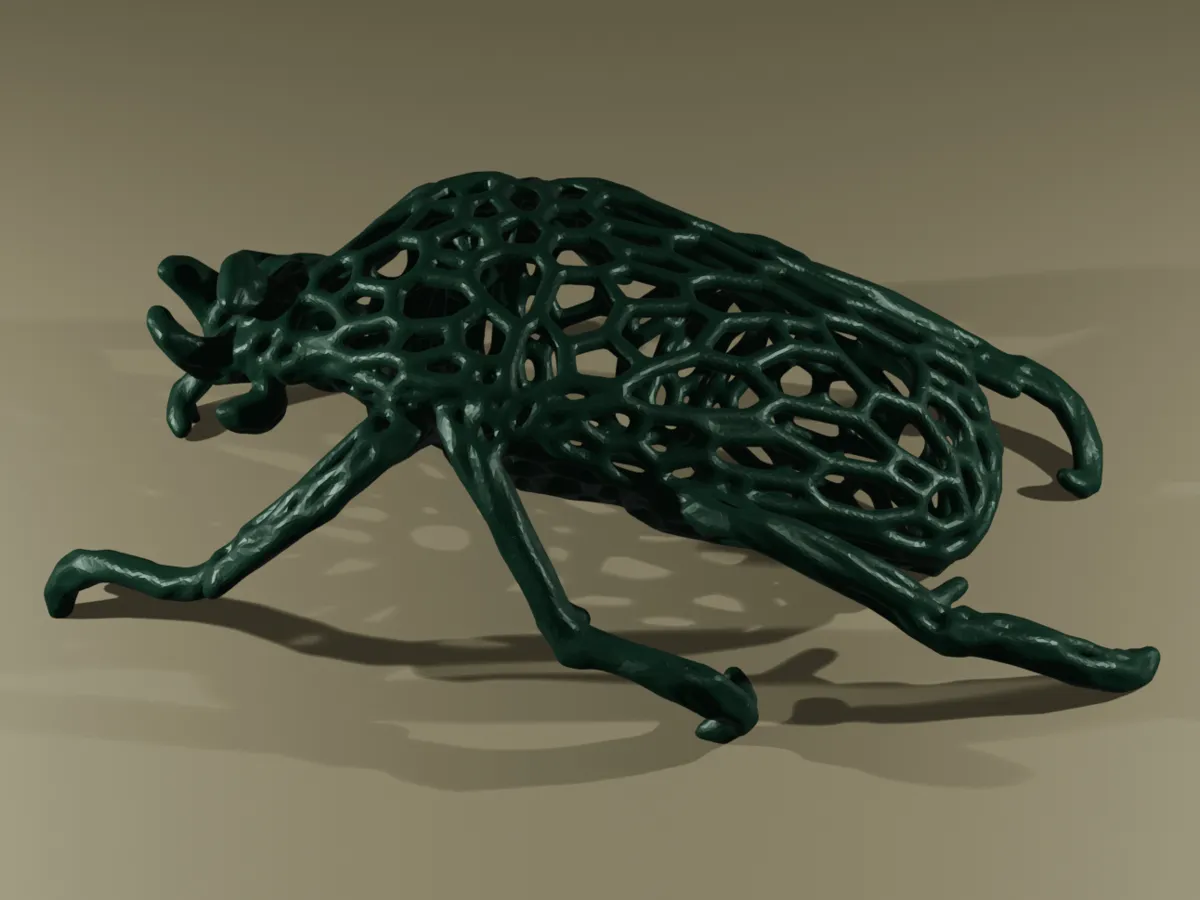 Scarabée décoratif style Voronoi