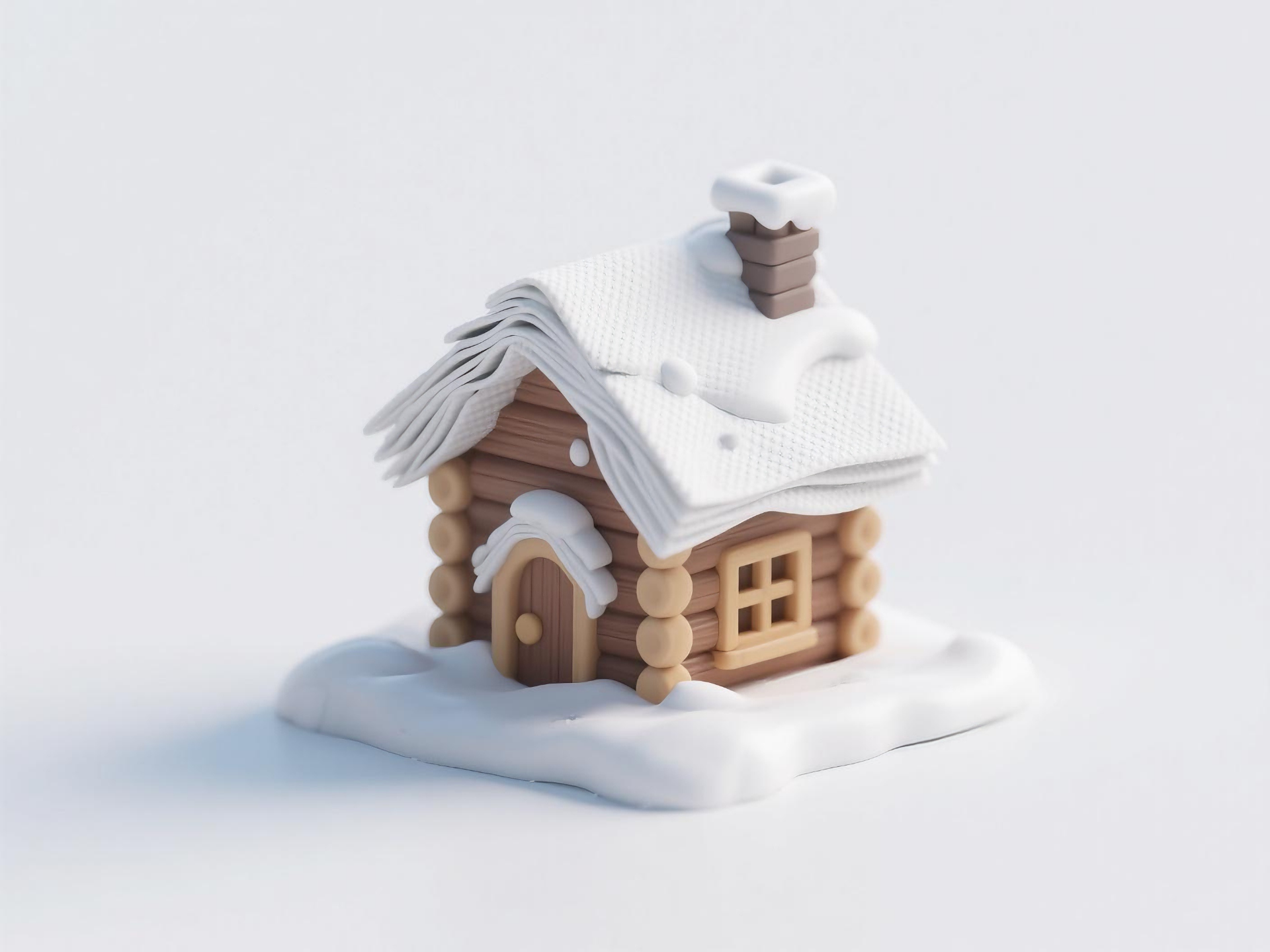 Kış Snow House Entegre Baskı A1mini Uygulanabilir