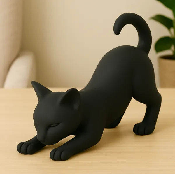 Chat noir moderne en chasse