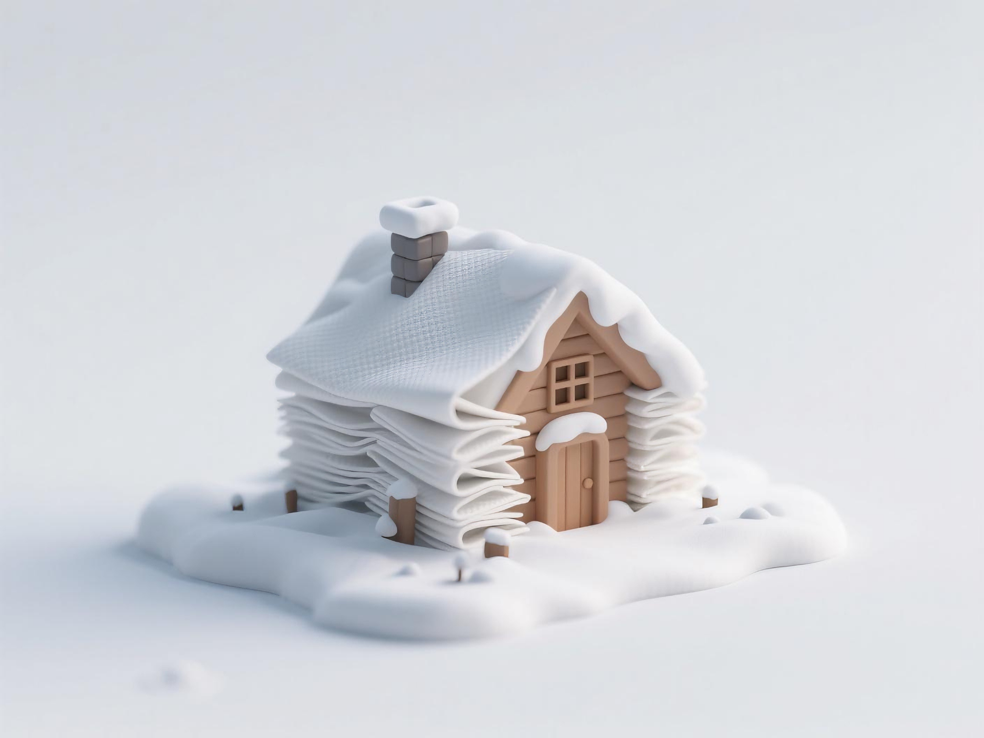Kış Snow House Entegre Baskı A1mini Uygulanabilir