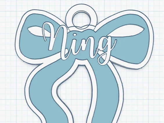 3D Keychain_ Ribbon NING