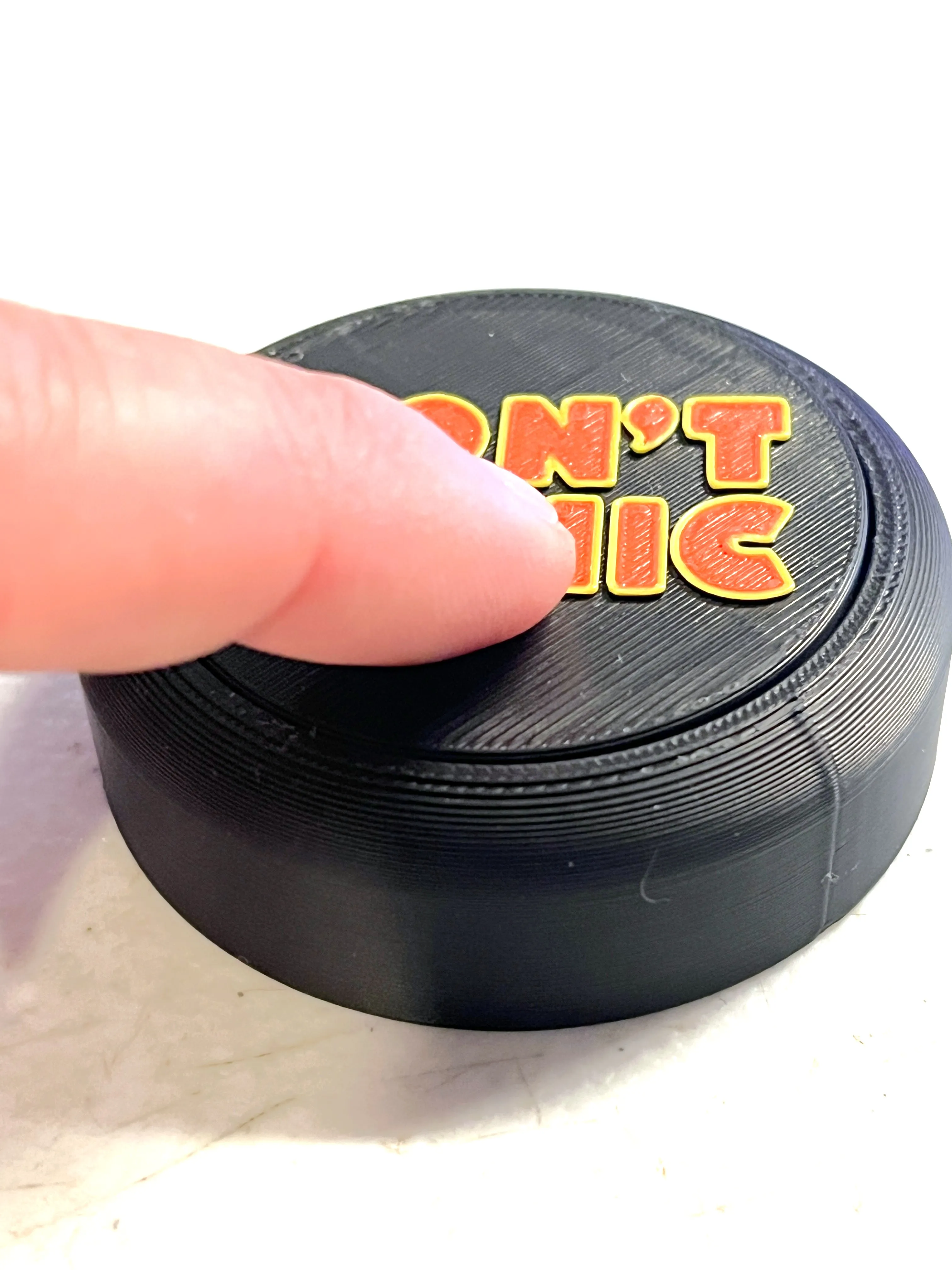 Fidget Clicker Button - DON'T PANIC by Brighton3D Forge MakerWorld ...