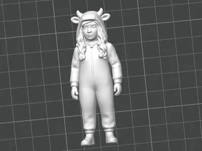 Girl in Cow Onesie