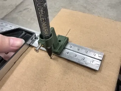 Magnetically Assisted Straight Line Drawing Tool, for Woodworking and DIY