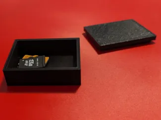Box with cover for memory cards