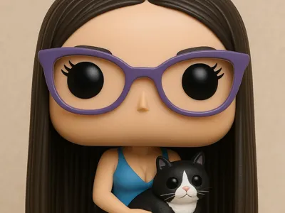 Small figure with cat