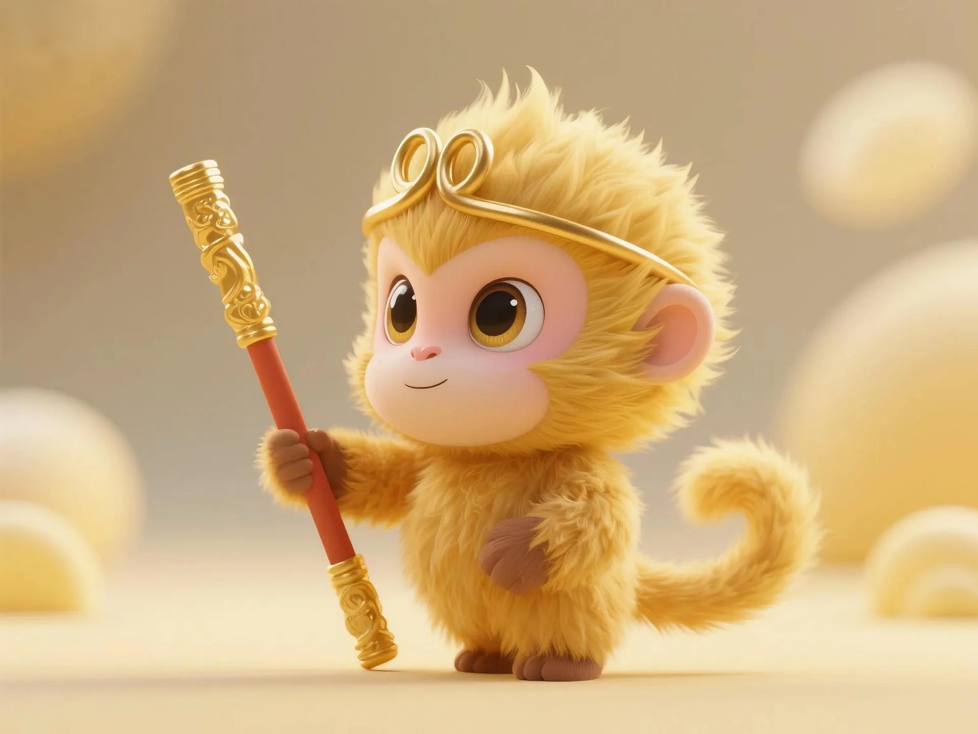 Q Sun Wukong'un Altın Bir Cudgel'i elinde tutan versiyonu, entegre baskı A1mini için uygundur