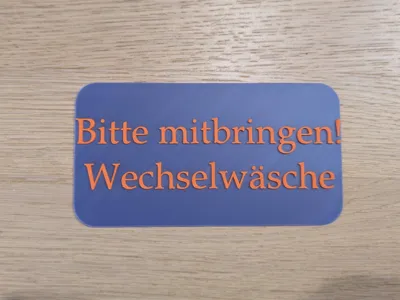 Kindergarten bring-along cards