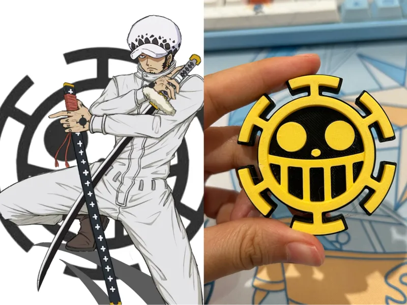【noAMS】ONE PIECE 海贼王 罗 LOW 海贼旗 徽章冰箱贴 3D立体模型