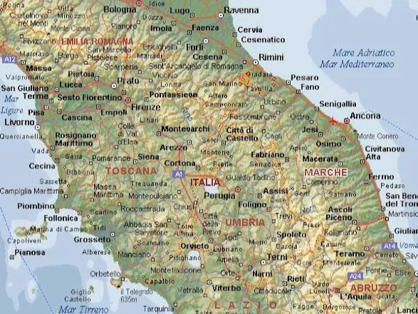 Center Italy Map