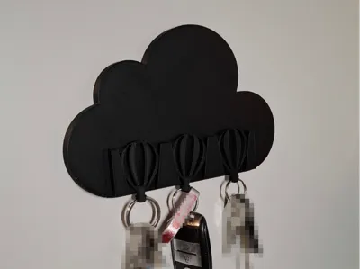 Hot air balloon keychain including holder