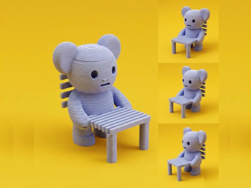 Cute Bench Bear