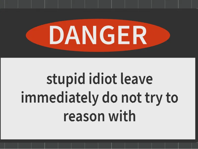 funny danger sign