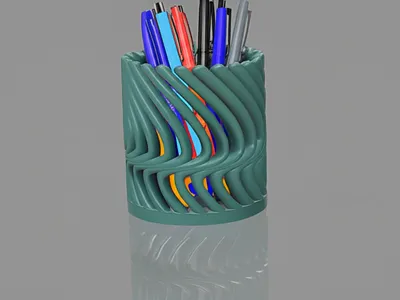 geometric pencil holder