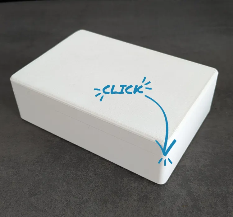 Box with magnetic sorting tray lid