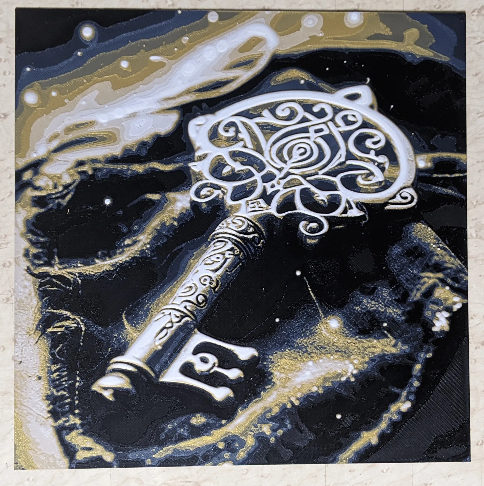 Cosmic Key HueForge with frame - Free 3D Print Model - MakerWorld