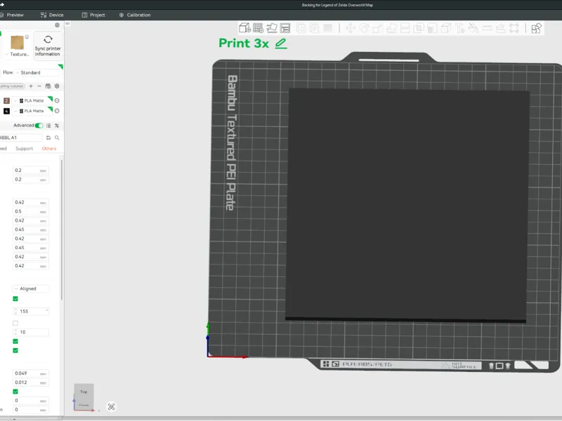 Backing for Legend of Zelda Overworld Map Frame