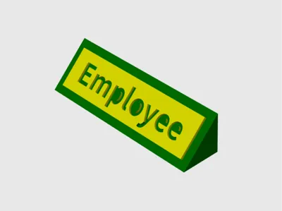 "Employee" Simplistic Desk Name Plate