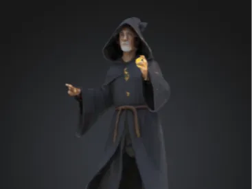 Mystischer Zauberer – Fantasievolle 3D-Figur