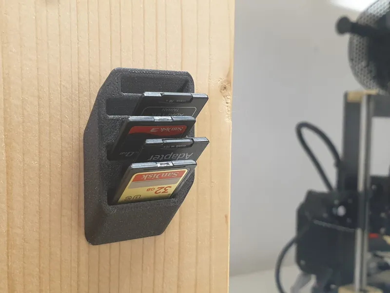Angeled SD card wall/desk holder