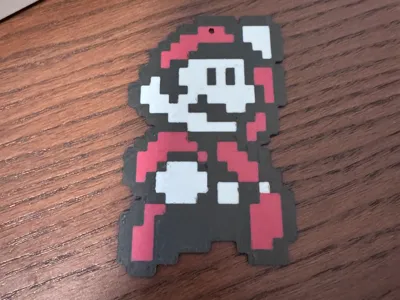 Mario-Style Pixel Keychain