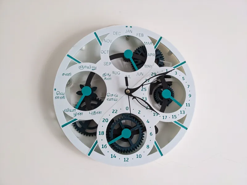 Tamil Face Dial for Perpetual Calendar Clock