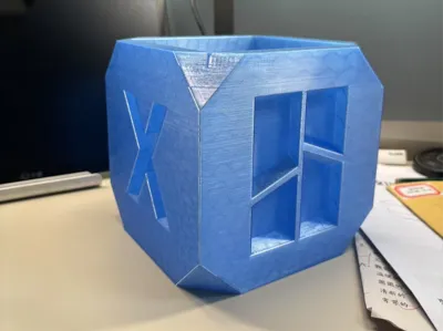 Desktop Trash Can Storage Box Topology Bamboo