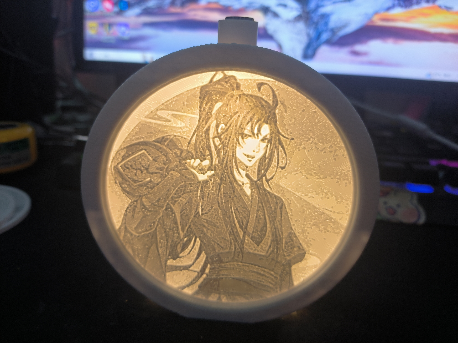 魔道祖师蓝忘机魏无羡浮雕灯